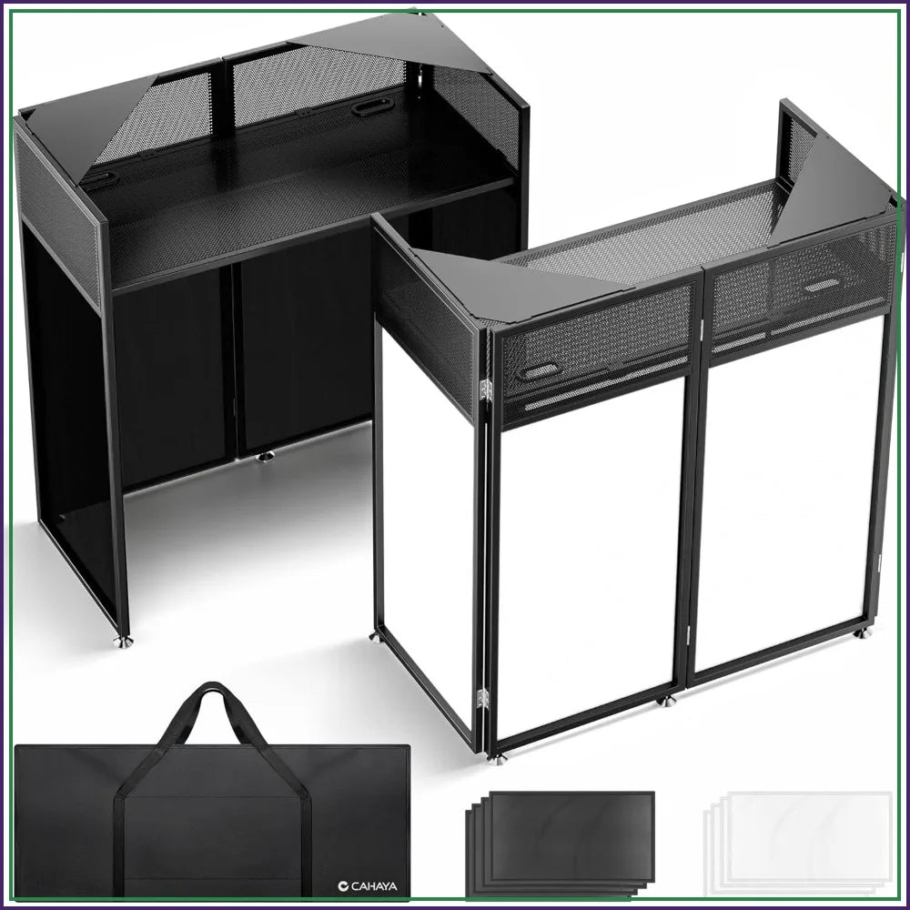 Portable DJ Booth Stand for Laptop and Controller Setup