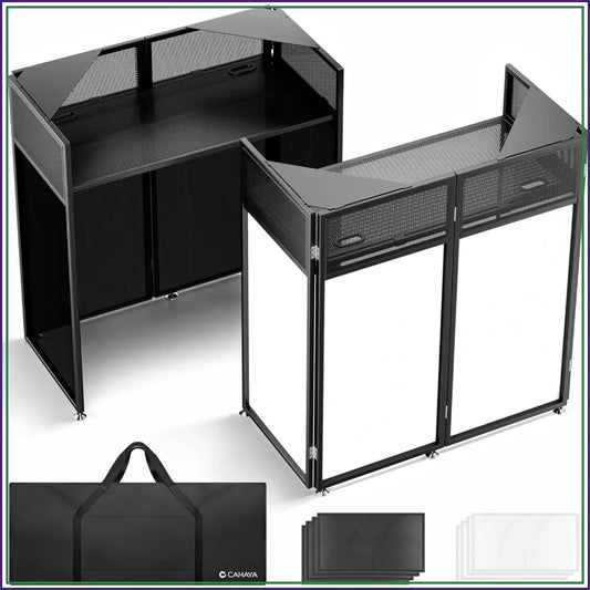 Portable DJ Booth Stand for Laptop and Controller Setup