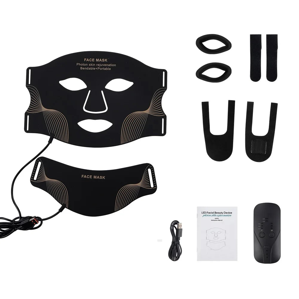 Iebilif Silicone LED Mask With Photon Therapy For Skin Rejuvenation