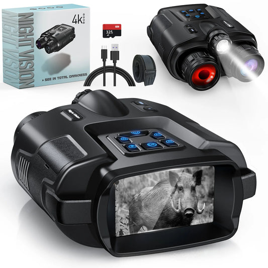 DIYIMIN Night Vision Binoculars 4K Infrared 8X Digital Zoom Goggles Rechargeable