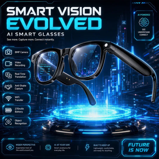 2026 New Al Smart Glasses 800W HD Camera Photo Video Recording Translation Al Image Recognition Al Conversation Smart Glasses