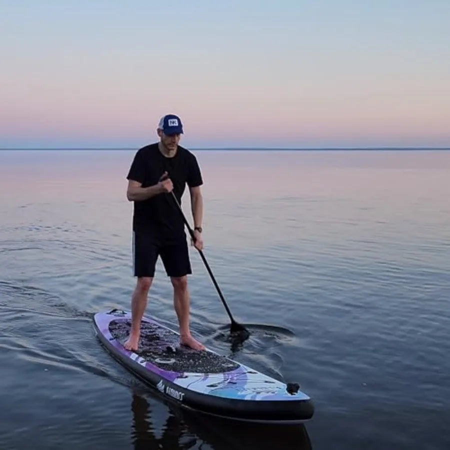 Inflatable Paddle Board For Adults Wide SUP With Blue Carry Bag And Pump Premium Accessories All Skill Levels