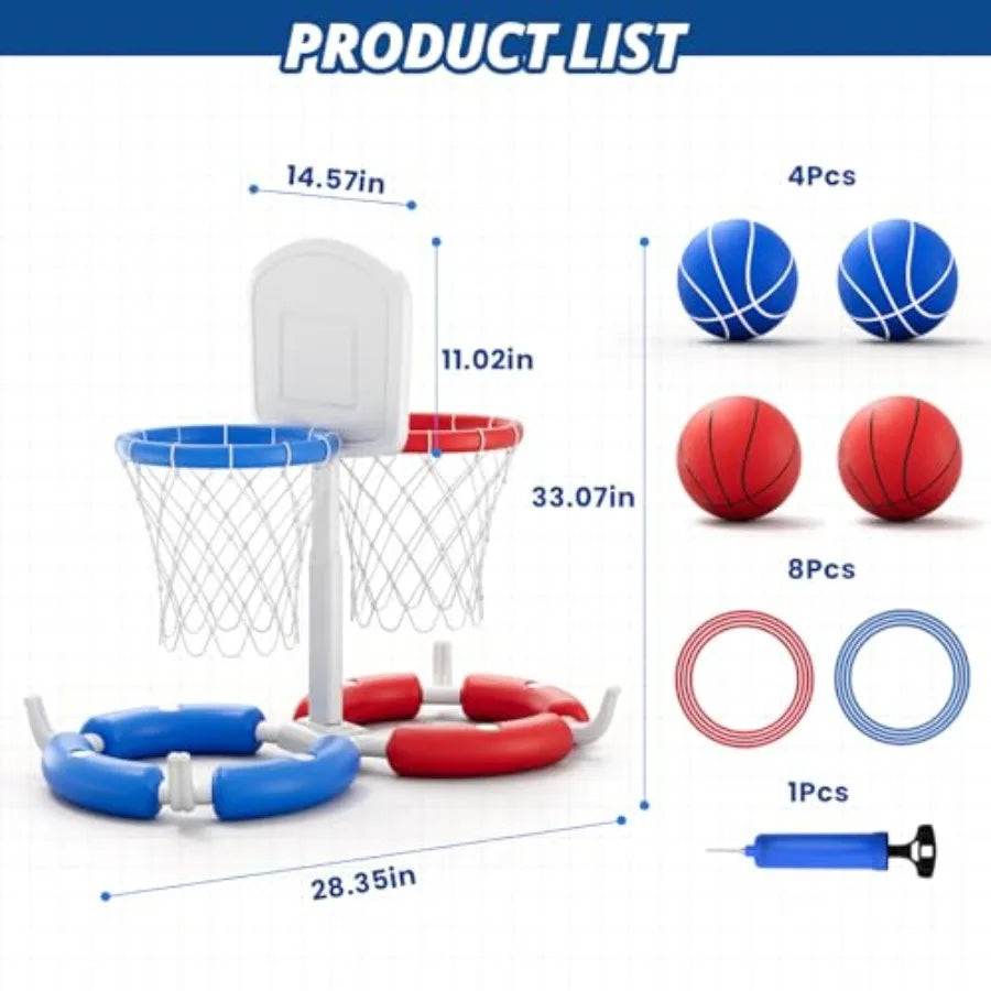 Floating Pool Basketball Hoop 2 In 1 Ring Toss Game For Two Players Ultimate Summer Outdoor Water Toys