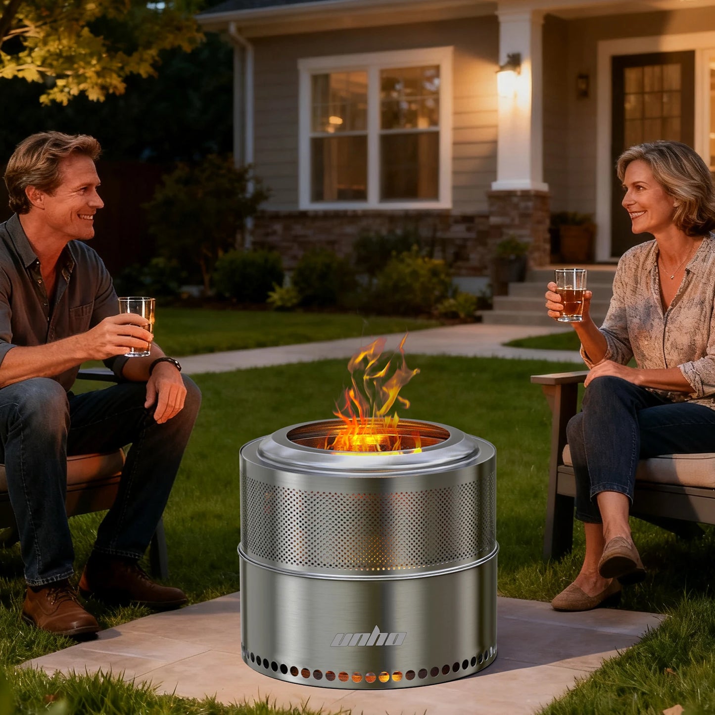 Wood Burning Fire Pit Stainless Steel Smokeless Outdoor Camp Stove Carry Bag