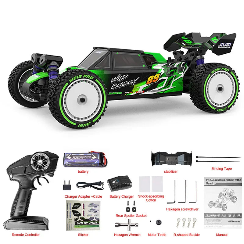 JIUSI WB 12 Pro 1/12 Brushless RC Car For Adults 50 MPH Off Road 4X4 RTR All Terrain Buggy
