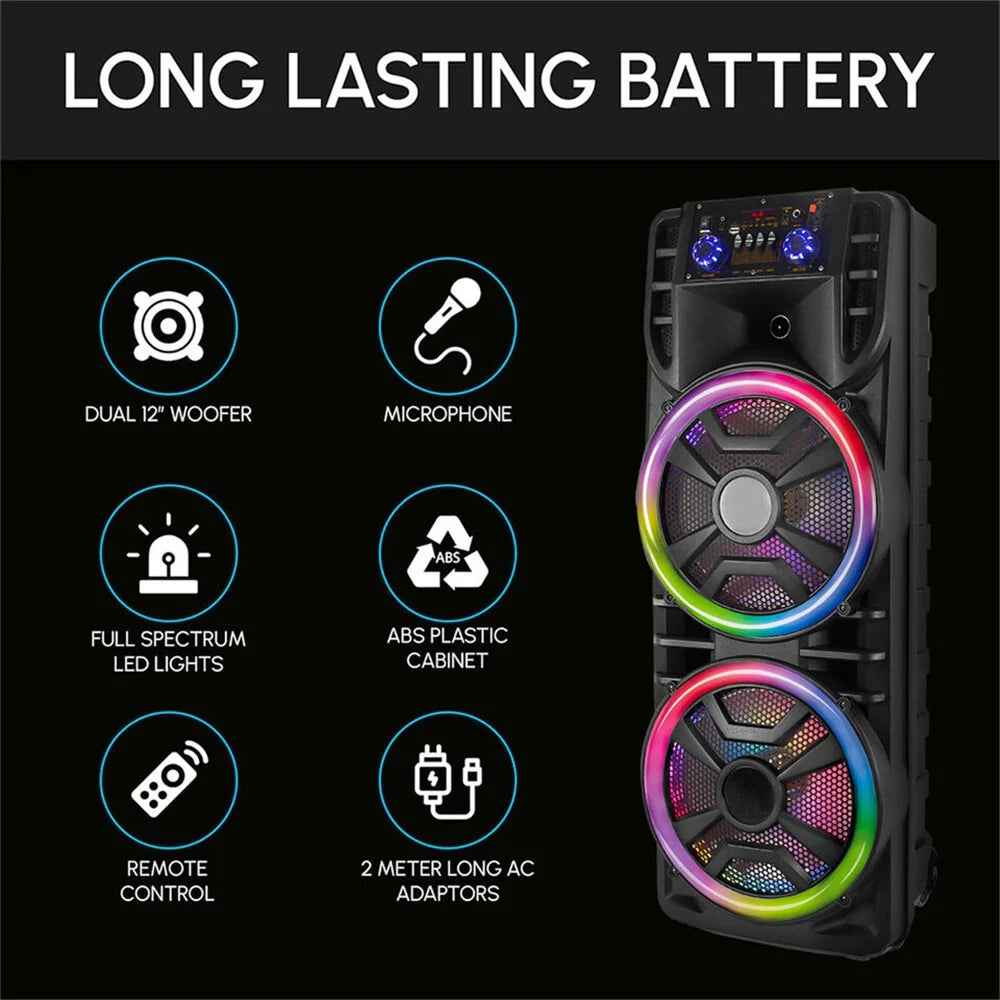 CURUK 2800W Bluetooth Karaoke Speaker With RGB Lights And Remote