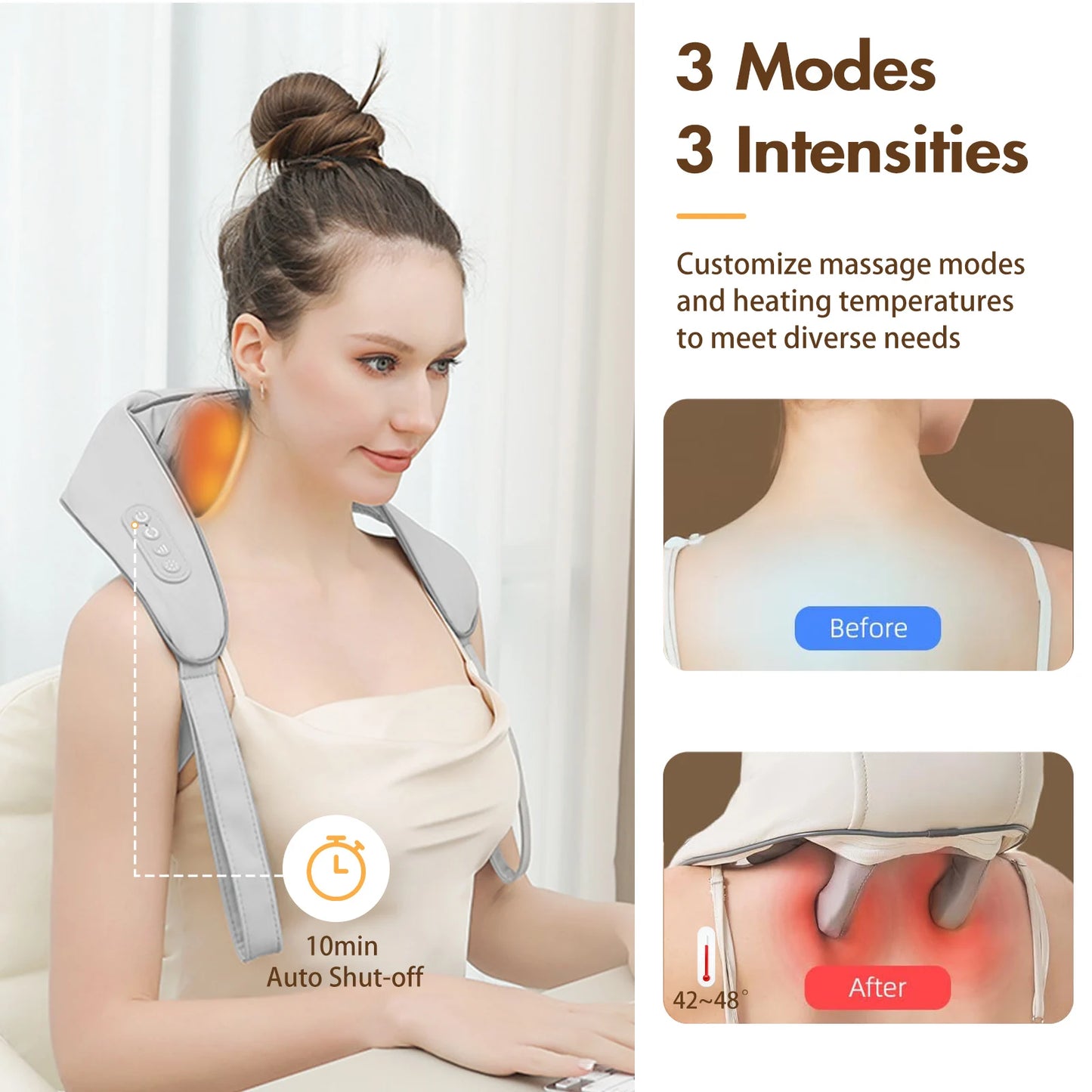 Shiatsu Neck And Back Massager With Advanced Heat Therapy
