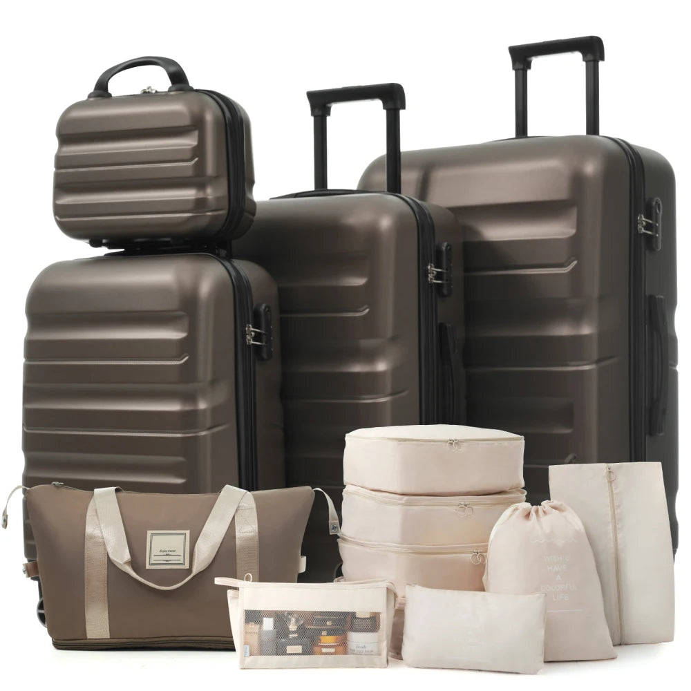 Hardshell ABS Luggage Set Lightweight With Dual Spinner Wheels Travel