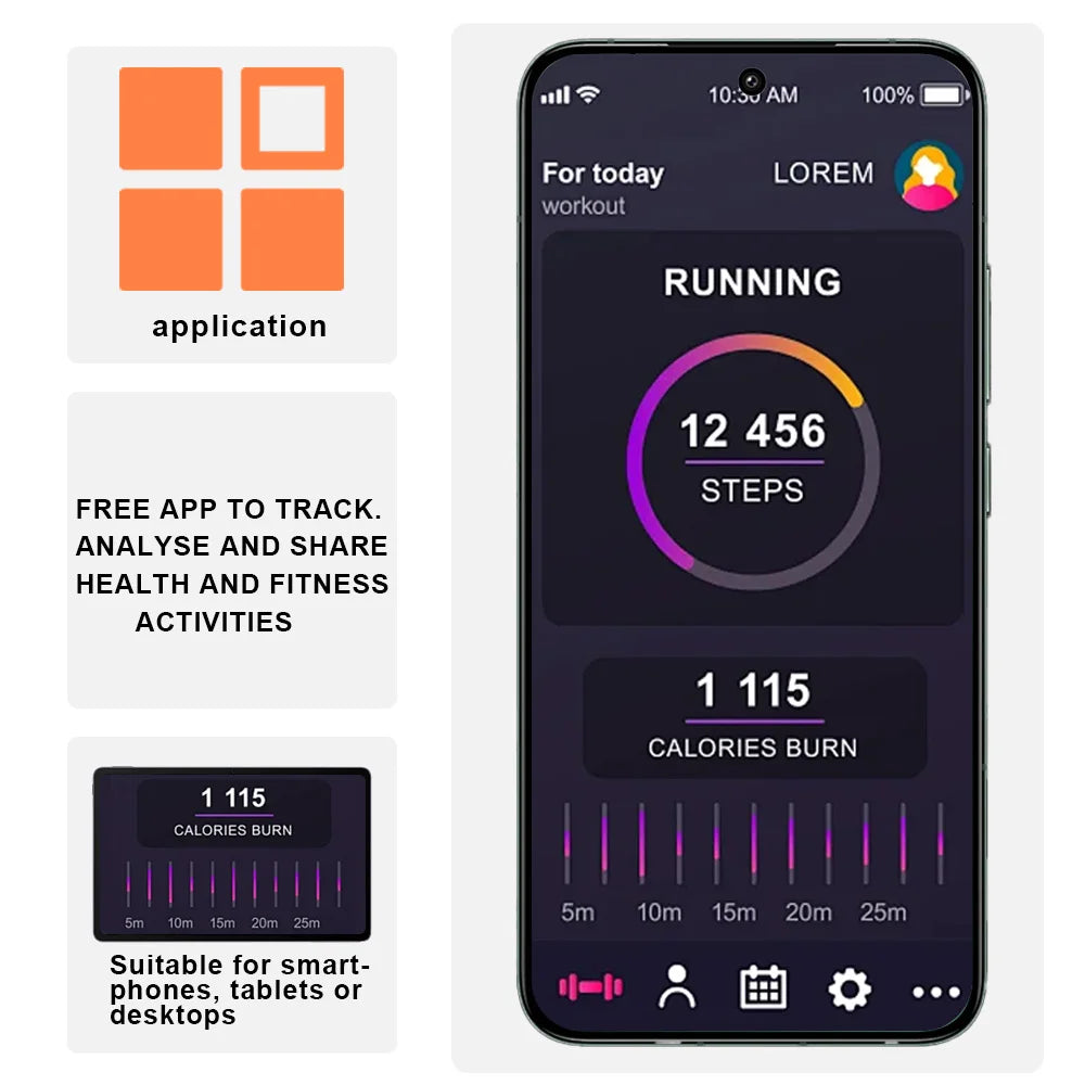 Anyloop Womens Smartwatch Fitness Tracker Compatible With IPhone Android