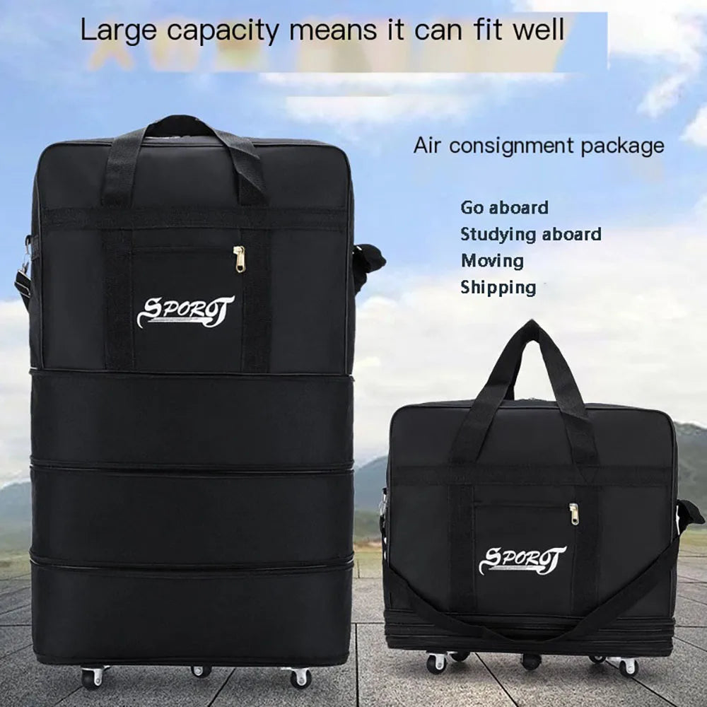 Expandable Foldable Trolley Luggage With Spinner Wheels For Travel