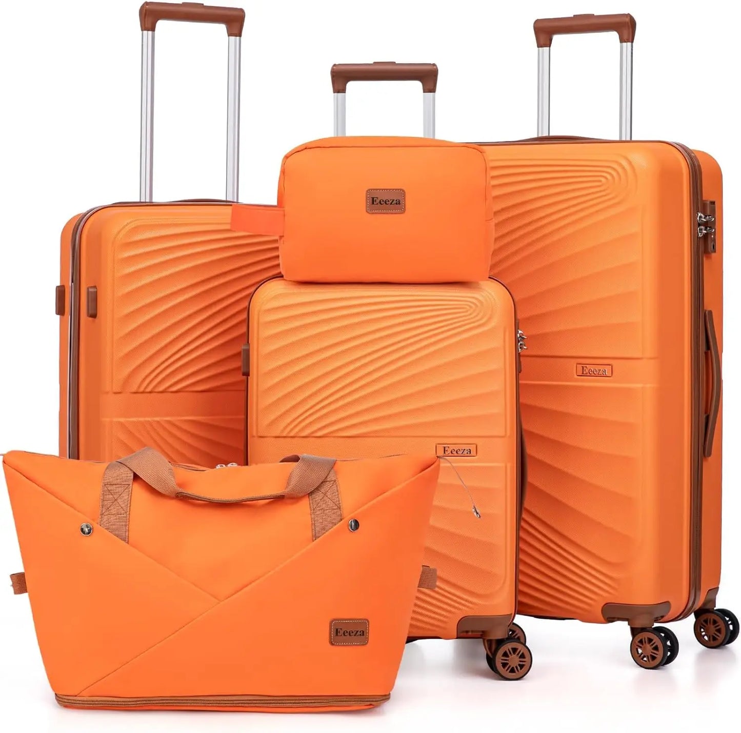 5 Piece ABS Luggage Set With TSA Spinner Wheels Lightweight