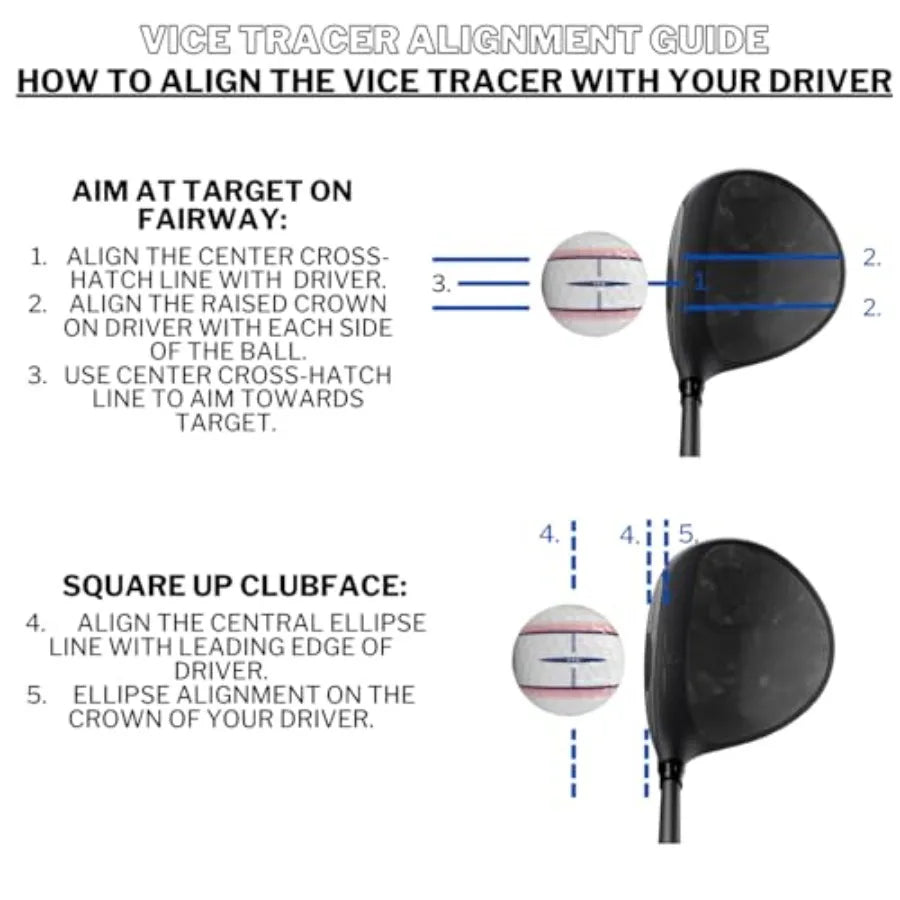 Vice Tracer Golf Balls High Visibility Practice Balls For Golfers US Made Durable Bright