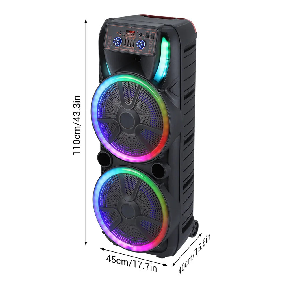 Curuk Dual Portable Bluetooth Party Speaker Heavy Bass Karaoke Mic