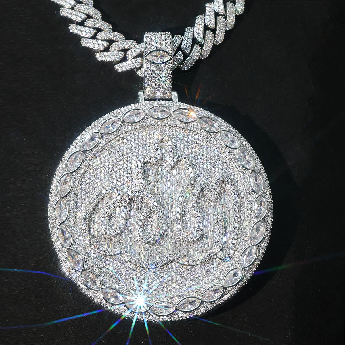 Lyee Cyee 18K Gold Plated Round Allah Zircon Pendant
