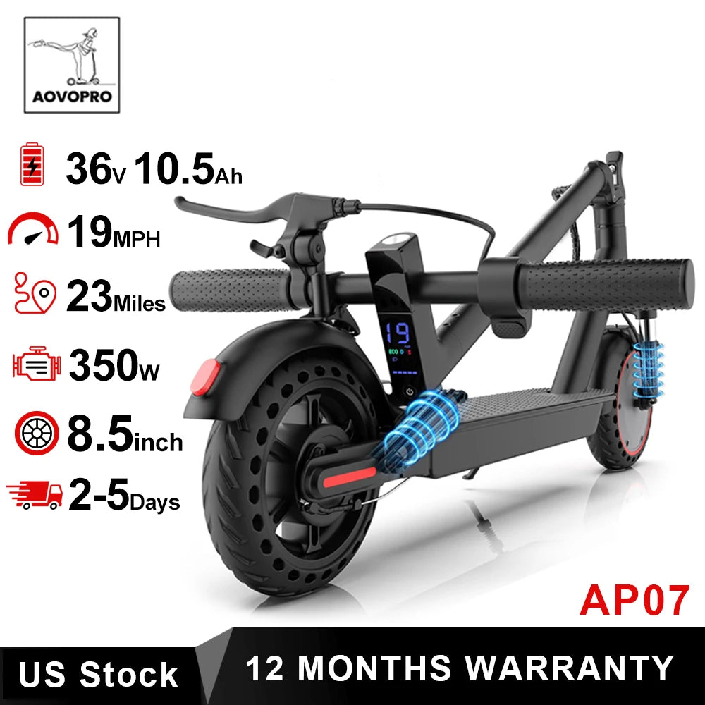 Aovopro Ap07 Electric Scooter With App Control And Double Shock Absorption