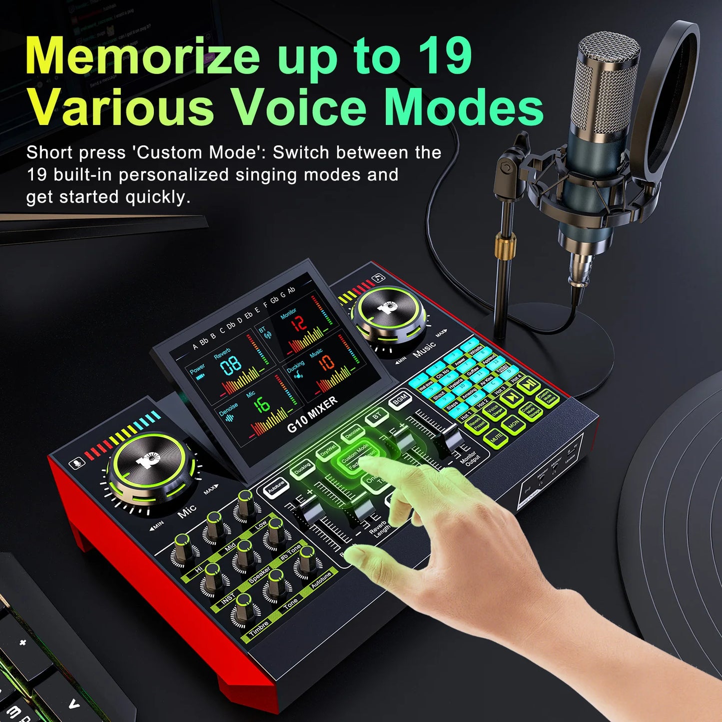 Tenlamp G10 P15 Mic Mixer for Podcast and DJ Studio