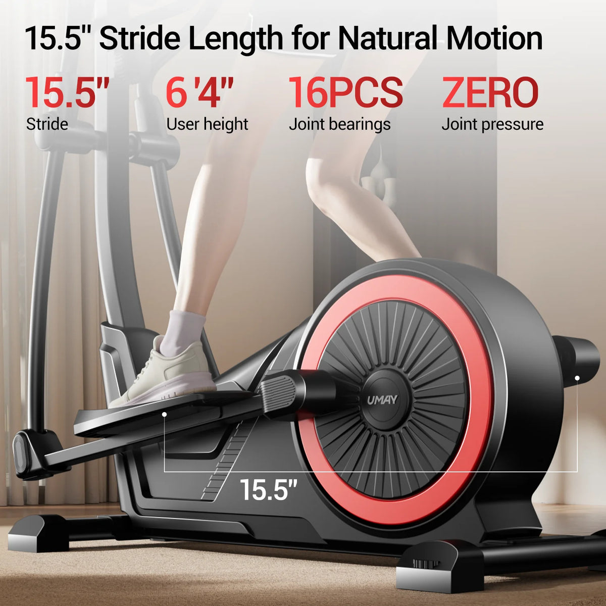 UMAY ET70 Magnetic Elliptical Exercise Machine With LCD Monitor