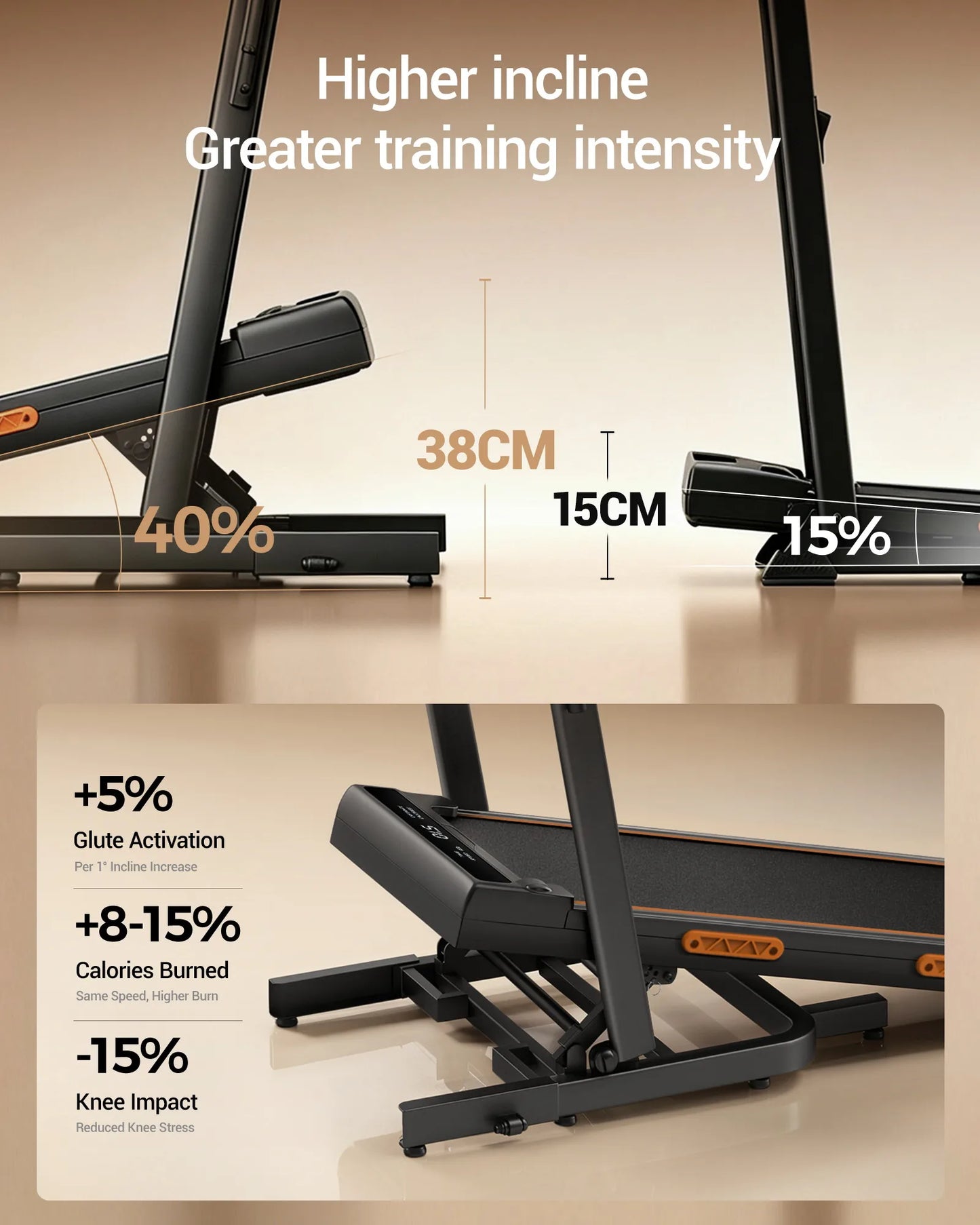 Umays Electric Treadmill With Led Display And Shock Absorption