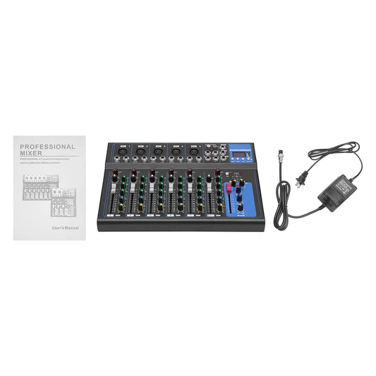 Bymaocar 7/8 Channel Professional Mixer With Bluetooth USB Recording