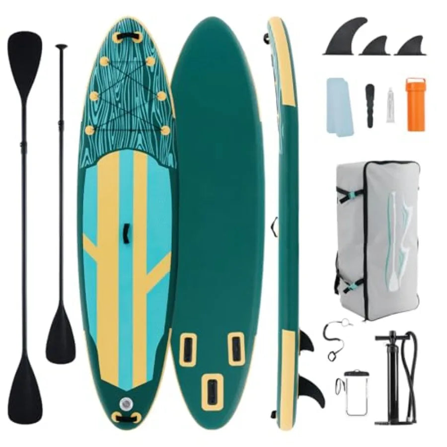 Inflatable Stand Up Paddle Board For Outdoor Water Sports PVC Nylon Composite Blue Gray Wide Stable Design Beginners