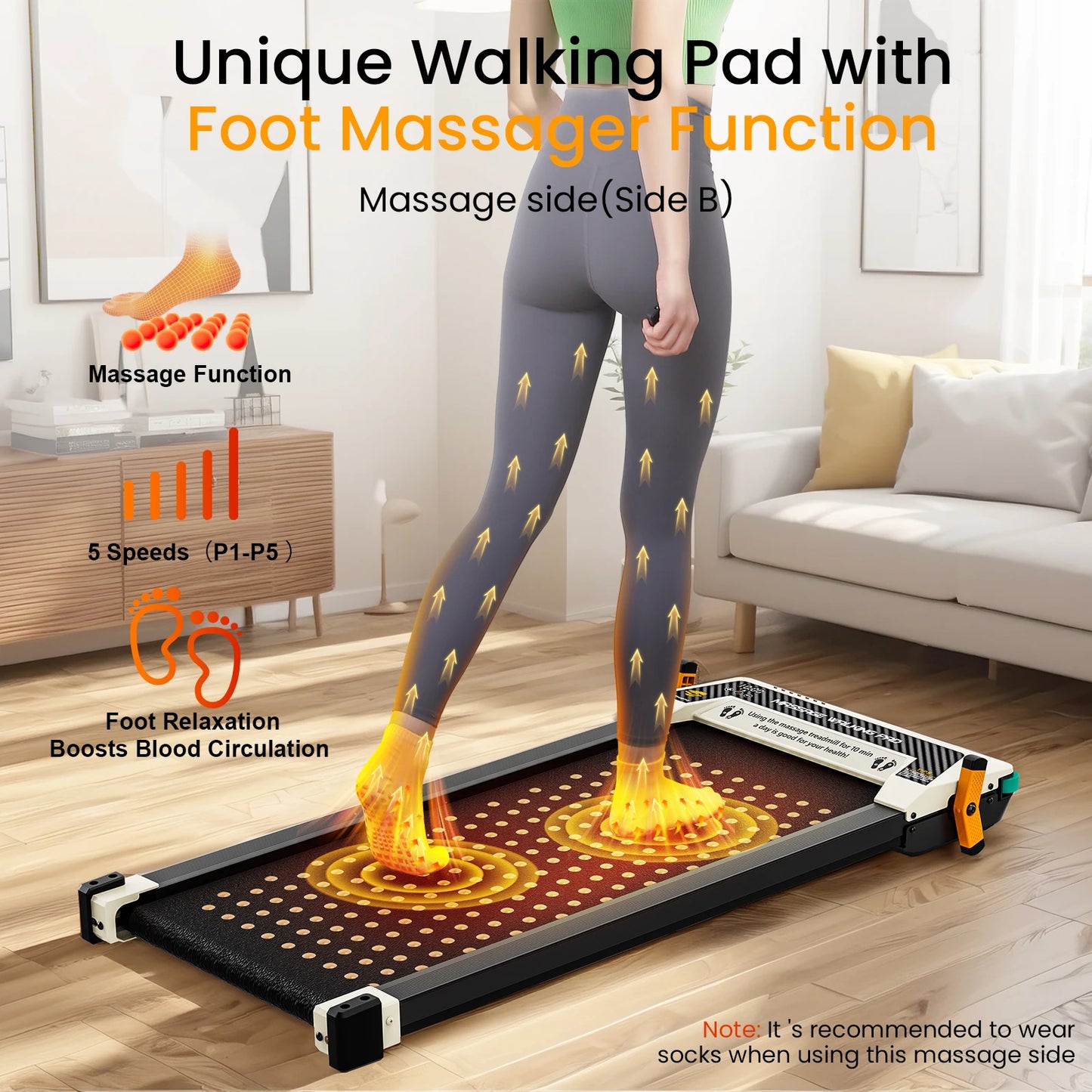 Akluer Motorized Walking Pad With Incline Under Desk Treadmill