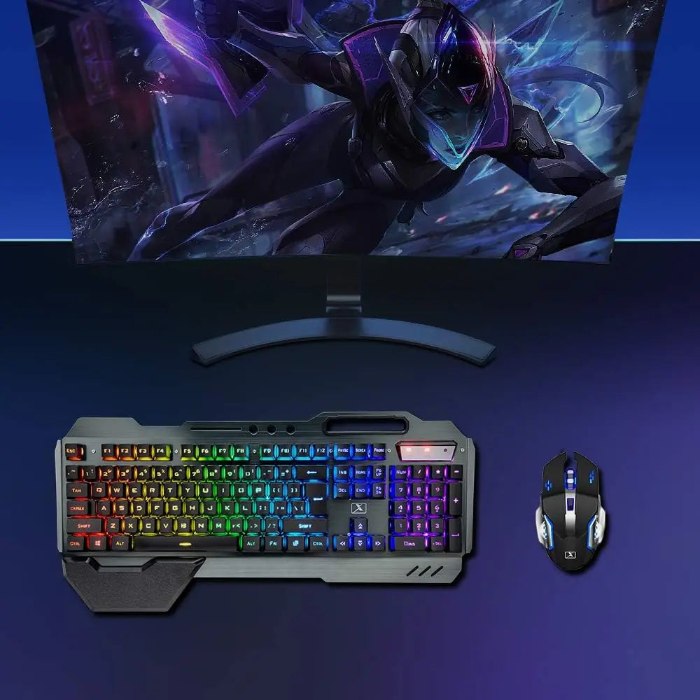 MAMBASNAKE K680 Wireless Keyboard and Mouse Combo Rechargeable 3800mAh Battery