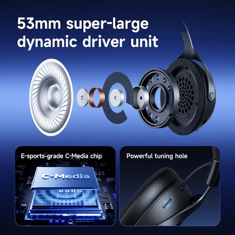 MCHOSE X9 Wireless Gaming Headset 7.1 Surround Sound Bluetooth 5.3