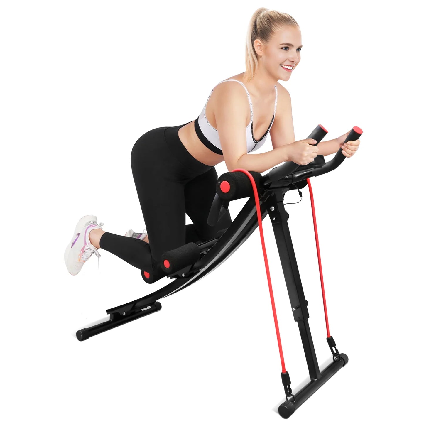 Dual Track Adjustable Foldable ABS Machine LCD Display Resistance Bands