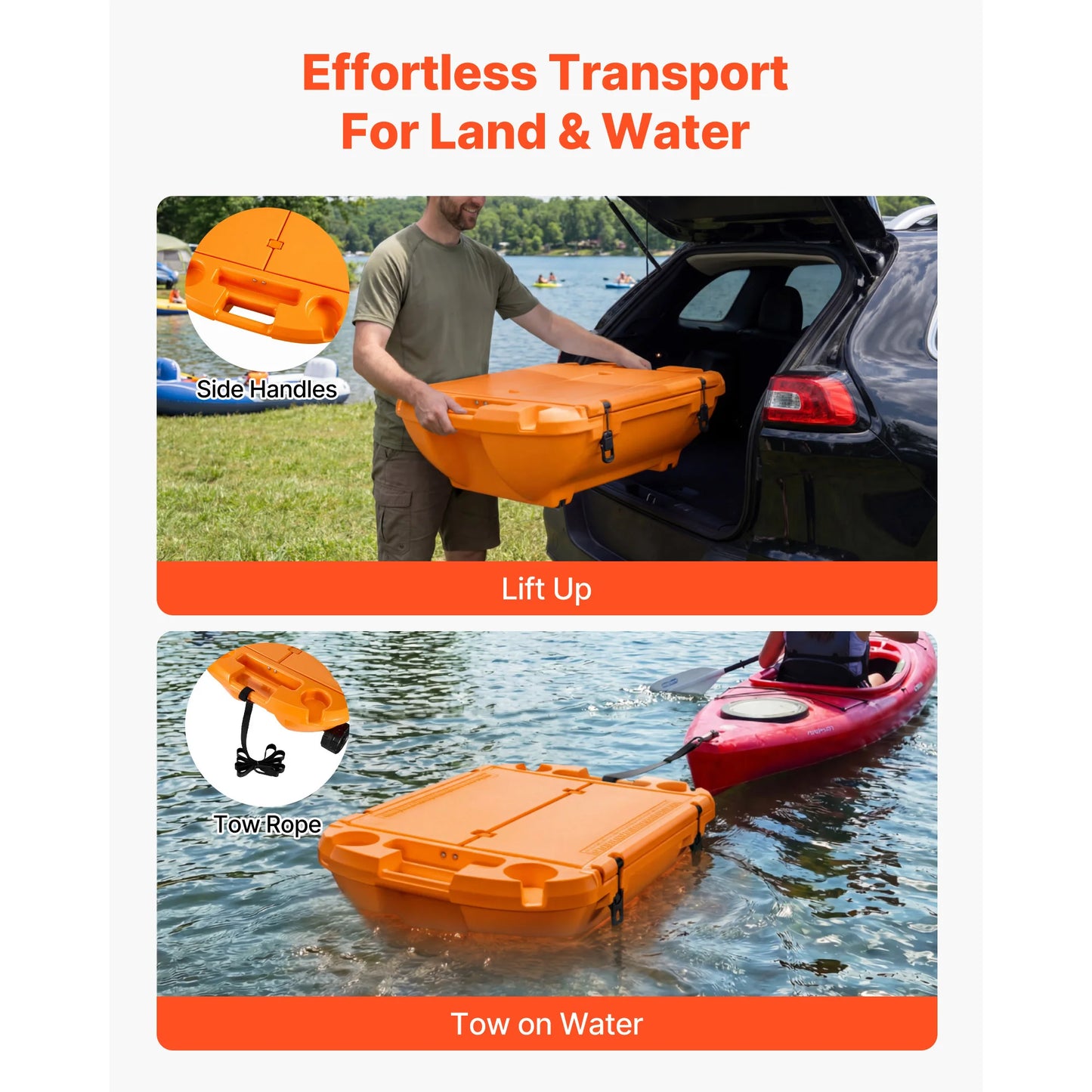 SucceBuy Floating Cooler Amphibious Ice Chest for Land and Water