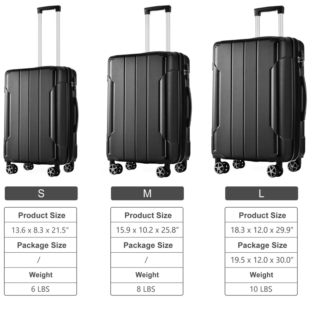 Hardside ABS Luggage Set With TSA Lock For Family Travel