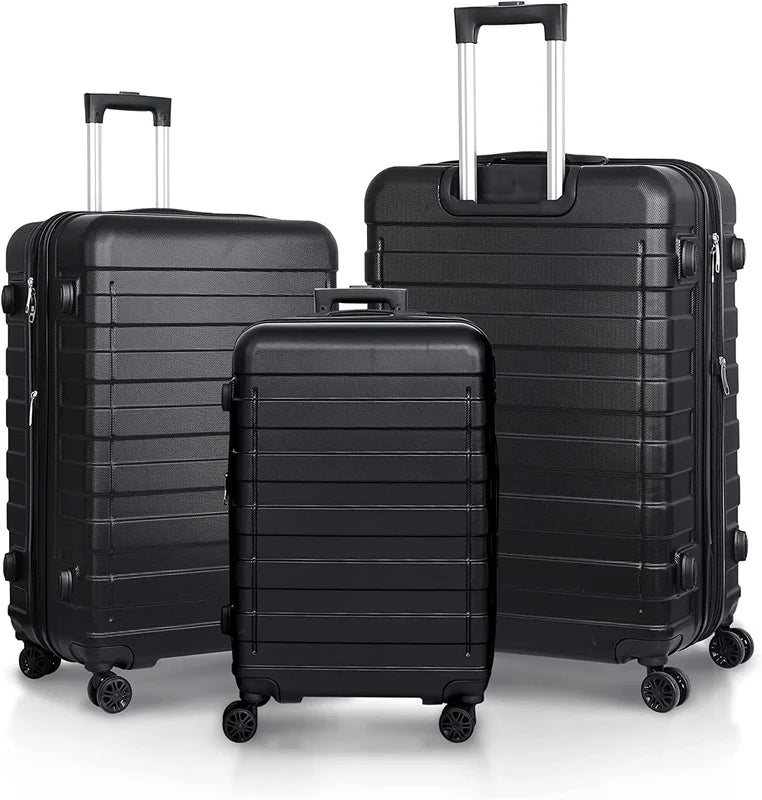Expandable 3 Piece Hardshell Luggage Set With TSA Lock