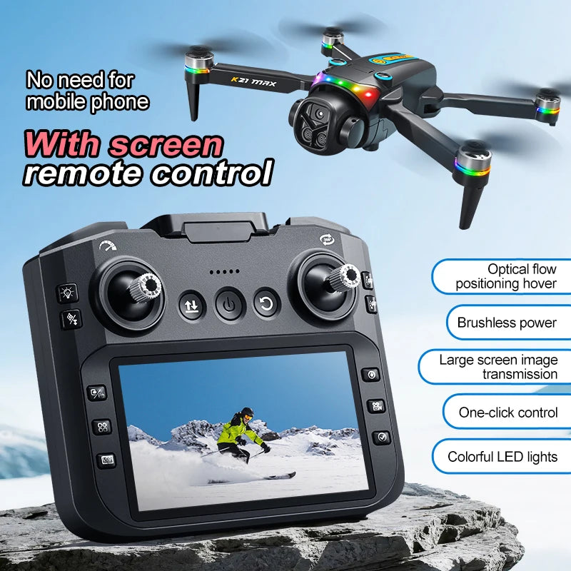 Max FPV Drone With 4.3 Inch Built In Screen No Phone Required Remote Controller For Beginners And Adults