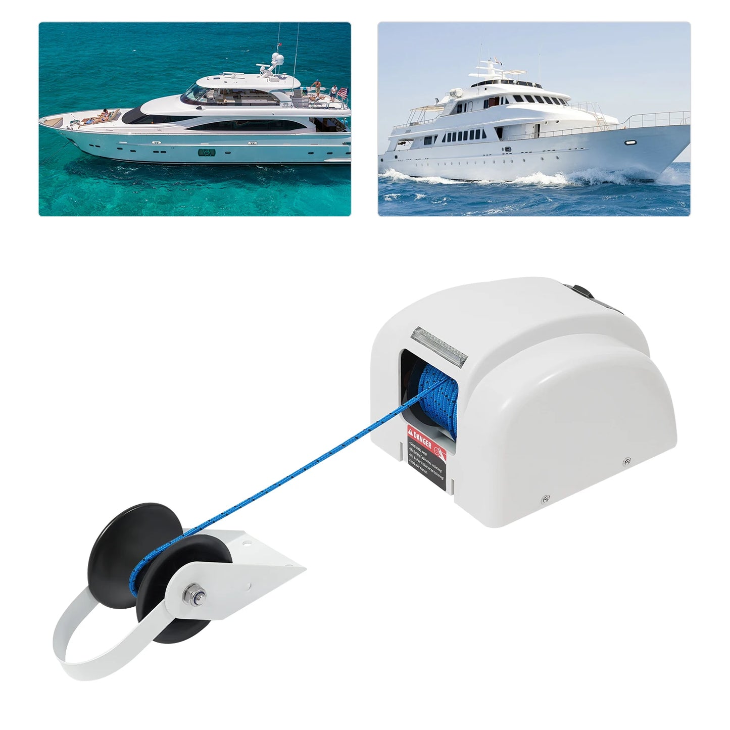 Electric Boat Anchor Winch 12V Windlass Kit With Remote Control