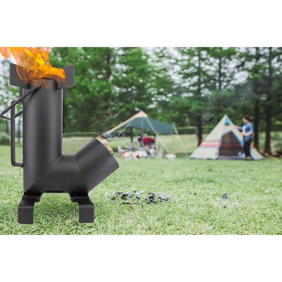 Camping Rocket Stove With Free Carrying Bag Portable Wood Burning Stove