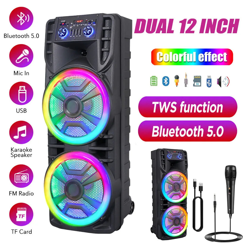 CURUK 8000W Peak Bluetooth Party Speaker with Subwoofer