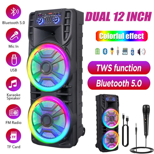 CURUK 8000W Peak Bluetooth Party Speaker with Subwoofer