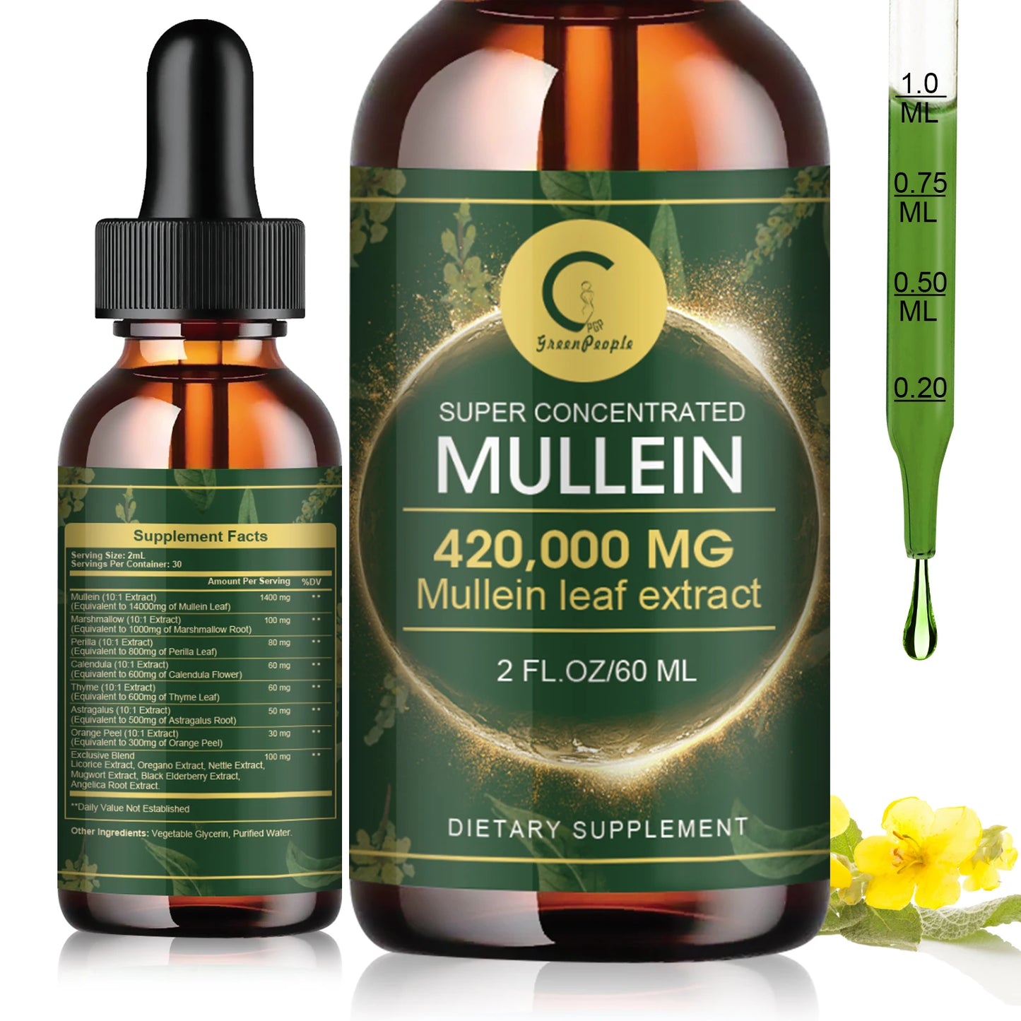 MINCH Mullein Drops for Lung Health and Immune Respiratory Support