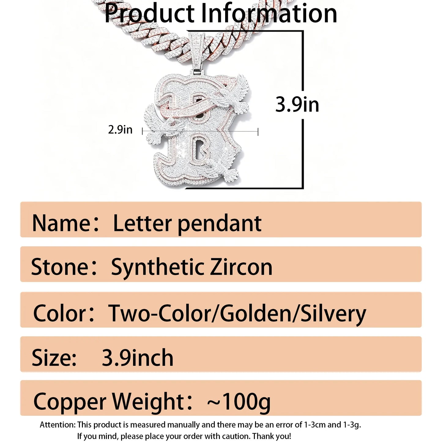 Lyee Cyee Peace Dove Letter B Zircon Pendant Necklace