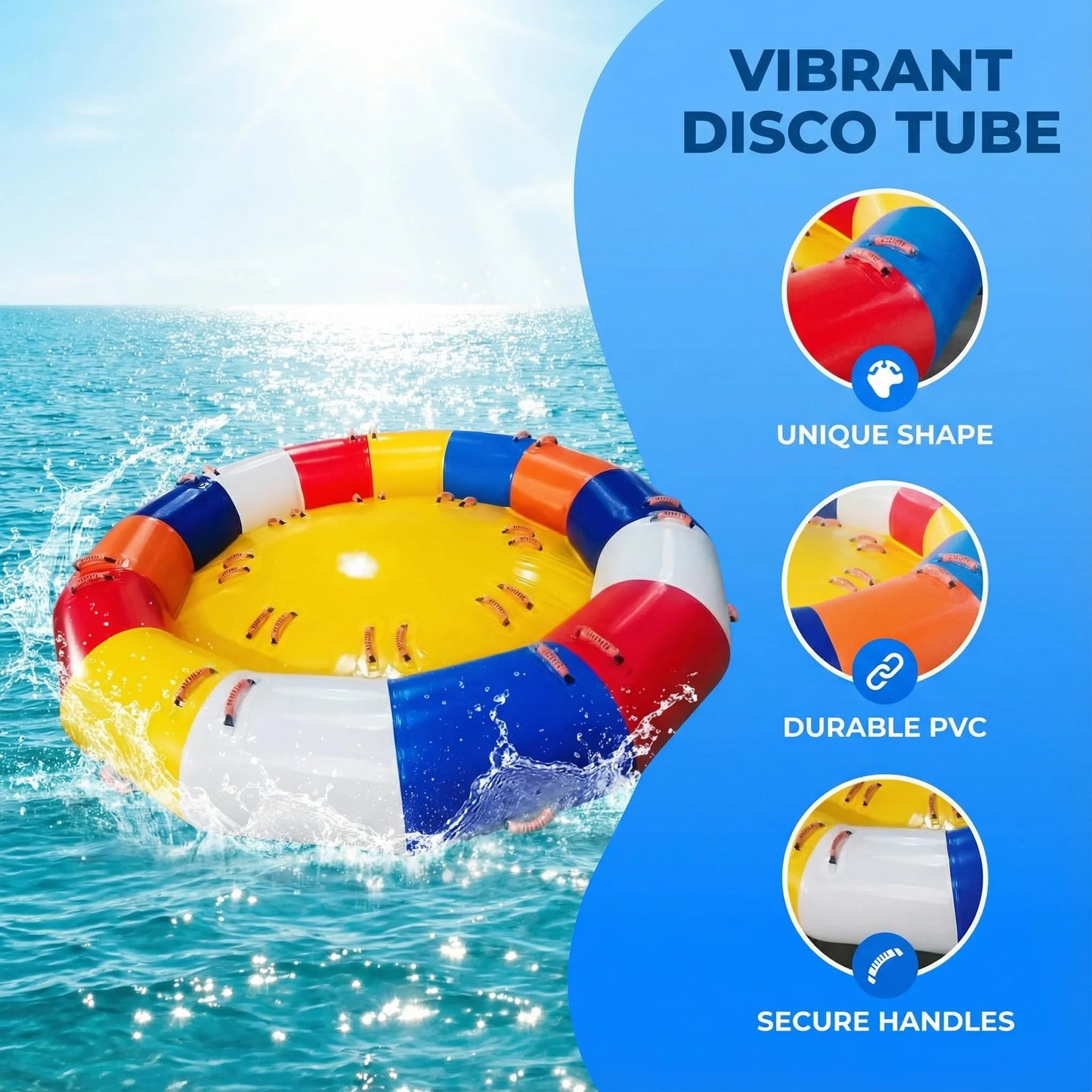 Inflatable Water Spinning UFO Towable Tube For 6 To 8 People Heavy Duty PVC Disco Boat For Water Sports