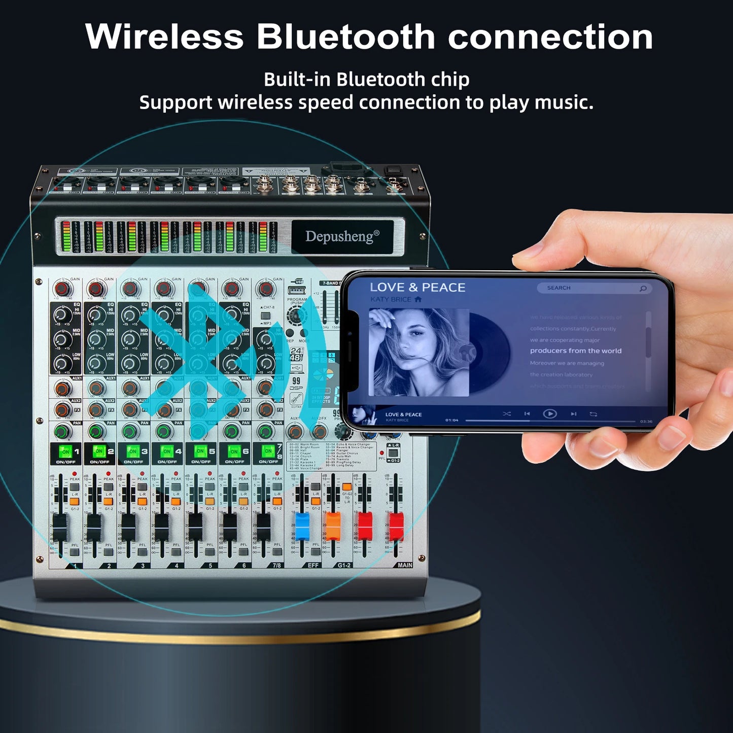 Depusheng 12 Channel Professional Audio Mixer With USB MP3