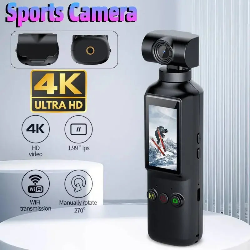4K Sports Action Camera With WiFi 270 Degree Rotation