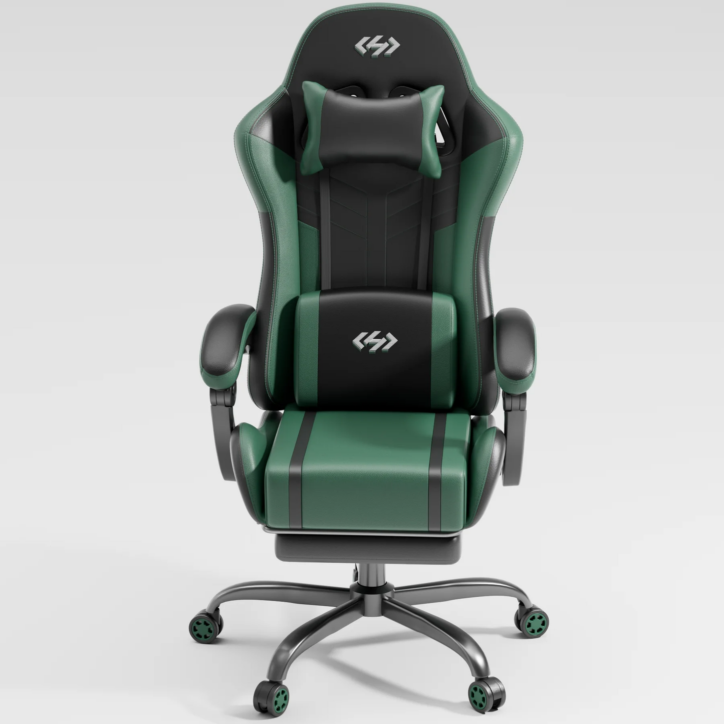 NEBMAAX Ergonomic Gaming Chair With Massage Footrest PU Leather
