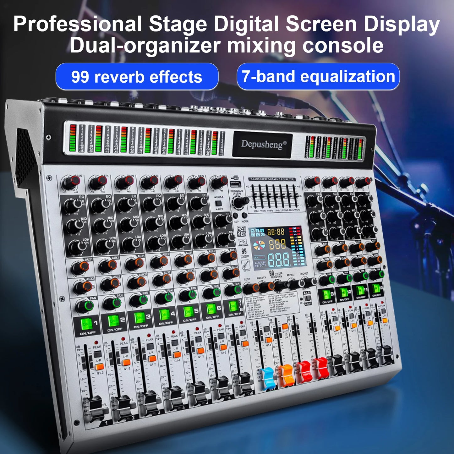 Depusheng 12 Channel Professional Audio Mixer With USB MP3