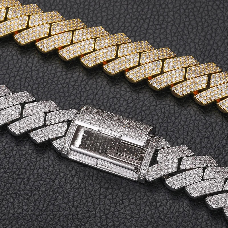 Lyee Cyee Cuban Link Chain Necklace With Diamond Zircon Stone