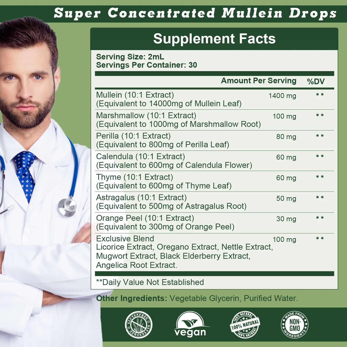 MINCH Mullein Drops for Lung Health and Immune Respiratory Support