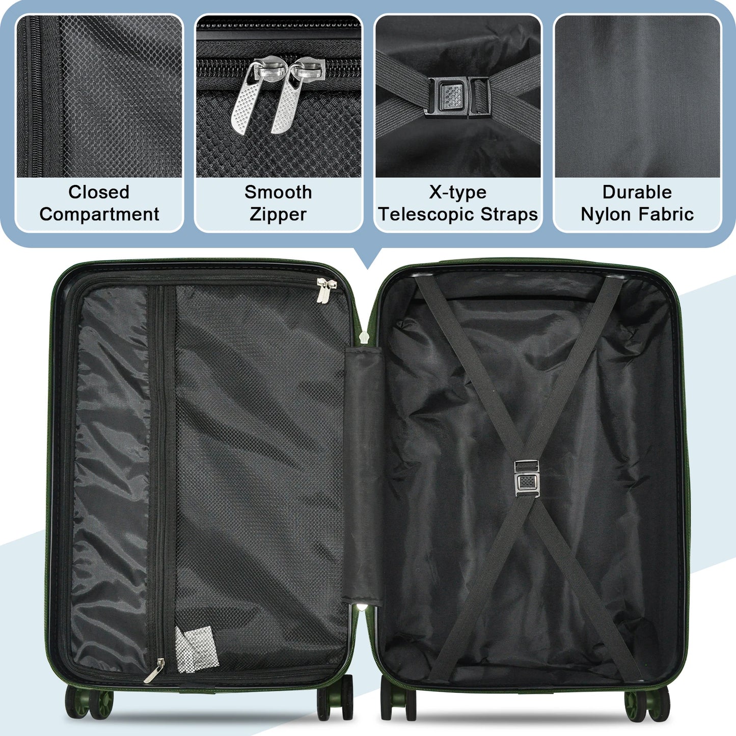 Joyway 6 Piece Travel Luggage Set with Expandable Spinner Wheels