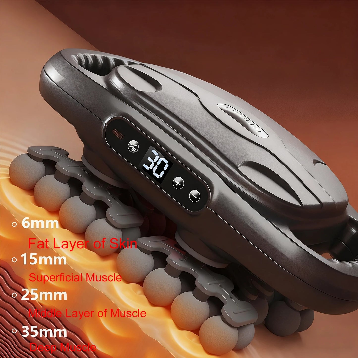 42 Roller Nodes Electric Deep Tissue Massager with LCD Display