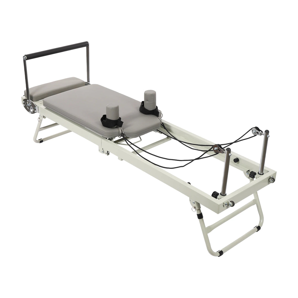 Grey Modern Folding Pilates Machine Dip Stands Floor‑Mounted Need Assembly 120kg Max Load For Home Gym Fitness