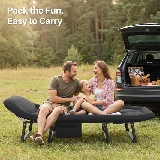 JHK Folding Camping Cot With Mattress 450 Lbs Capacity Lightweight