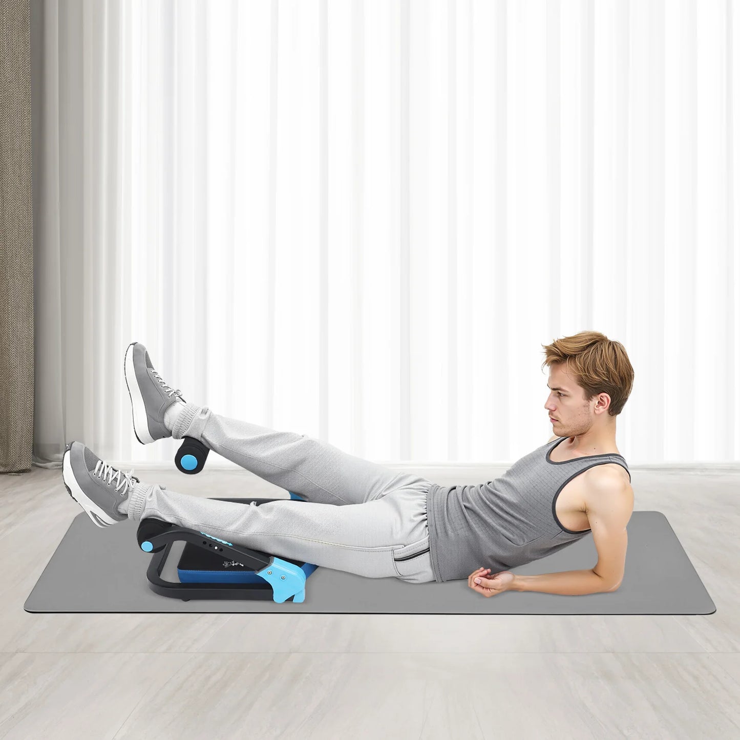 Foldable Abdominal Trainer With Adjustable Resistance For Home Workouts
